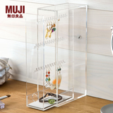 MUJI 亚克力项链 穿孔耳环立 E11S140 收纳盒 首饰盒 透明 容量：1740mL  67*130*250mm