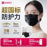 维德（WELLDAY）一次性医用外科口罩10只/袋*10黑色A1型耳挂式无菌防花粉过敏鼻