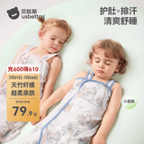 贝肽斯婴儿背心睡袋夏季薄款儿童衣服纱布肚兜防踢被宝宝护肚神器防着凉 初夏【6层纱布 室温20°-30°】灵鹿迎晨 L码【身高85-100cm】1.5-3岁