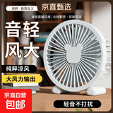 usb小风扇静音办公室桌上桌面电风扇夏季家用小电扇台扇宿舍小型笔记本电脑外接桌面USB插电小风扇 升级款桌面风扇【深蓝色】