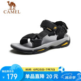 骆驼（CAMEL）户外沙滩鞋凉鞋涉水平底凉鞋男 A822162412 黑色 44