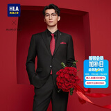 海澜之家（HLA）西服套装男春秋轻商务经典系列西装套装男黑色195/108A(56A)
