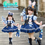心楠2026连衣裙朱迪兔子警官儿童衣服女童服装洛丽塔公主裙子cosplay 短袖兔子警官130cm【尾巴+腰带+腰包+领带+腰部兔子】