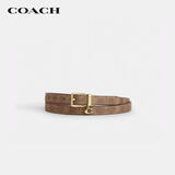 蔻驰（COACH）【品牌直供】女士单针扣18MM双面皮带棕黄拼棕色CCJ04礼物次日达