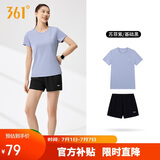361°运动套装女夏季新款跑步速干短袖短裤两件套瑜伽服662524001H-3