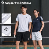 薰风（KUMPOO）羽毛球服短袖短裤 速干透气男女同款熏风专业训练比赛运动套装 短裤-黑色 L
