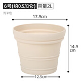 爱丽思（IRIS）特大号圆形花盆种树庭院超大加厚大盆景树木无花果蓝莓果树种植盆 6号米色 约2L (口径17.9cm)