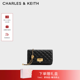CHARLES&KEITH经典菱格链条小方单肩斜挎包包女包生日礼物送女友CK2-70160131 Black黑色 小包
