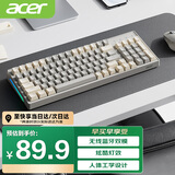 宏碁无线蓝牙键盘 type-c充电 真机械手感 笔记本平板ipad电脑通用键盘 灰黄拼色 OKW219 