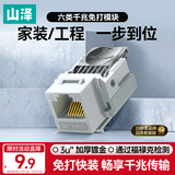 山泽六类网络模块 CAT6千兆免打水晶头母座电脑网线面板六类模块 RJ45网络插座连接器直通头 MKC61