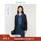 茵曼（INMAN）轻薄简约无领短款羽绒马甲女士2025新款可内搭可外穿薄款外套 黑色 M