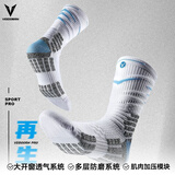 维动（VEIDOORN）篮球袜再生系列实战篮球袜子精英毛巾底高筒运动袜 蓝色3双装均码