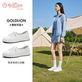 金利来（Goldlion）女鞋休闲板鞋圆头舒适平底耐穿免系带小白鞋668220189白杏38