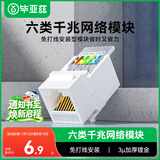 毕亚兹 六类网络模块 CAT6千兆免打网线面板模块 RJ45水晶头母座电脑网口插座连接头 TT56