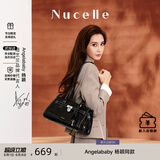 纽芝兰（NUCELLE）Angelababy同款牛皮寻梦法棍包26新款通勤单肩腋下托特女包包礼物