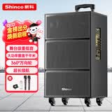 新科（Shinco）V50广场舞音响户外拉杆音箱三喇叭木质箱体大功率家用K歌移动摆摊低音炮 15吋双咪