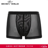 BODYWILD男士内衣透气网纱轻薄舒适装腰平角内裤ZBN23EG4黑色175