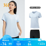 361°运动套装女夏季新款跑步休闲短袖短裤两件套瑜伽服662414001H-5