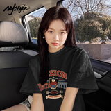 MJ STYLE纯棉短袖T恤男女2026年夏季出游宽松休闲百搭美式复古半袖上衣