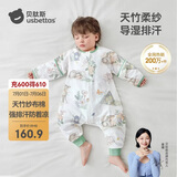 贝肽斯婴儿睡袋春秋竹棉纱布宝宝睡衣分腿儿童防踢被睡袋前6后4灵鹿 M