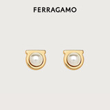 菲拉格慕（Ferragamo）女士Gancini人造珍珠耳饰 0696454 礼物送女友