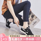 ZHR休闲鞋女精选牛皮舒适百搭女鞋 经典INS潮拼色运动鞋女 韩版时尚轻便透气鞋子女 AK60 黑色 36