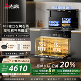 志高（CHIGO）集成灶一体式一气一电两用气电灶家用大吸力大容量消毒柜蒸箱烤箱变频电磁炉灶台一体机 【左电右气】独立左右蒸烤箱-AI语音彩屏 液化气20Y