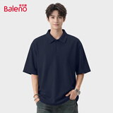 班尼路（Baleno）华夫格半袖POLO衫男夏季翻领潮流休闲肌理感宽松透气重磅短袖衬衣