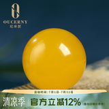 欧采妮（OUCERNY）天然蜜蜡散珠琥珀满蜜鸡油黄老形圆珠配珠佛珠文玩手串配件珠单颗 10mm+（优质弹力绳+引线）