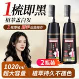 同仁堂染发膏一梳黑盖白发染发剂植物无刺激不沾头皮自然黑510ml*2瓶