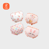 贝瑞加（Babyprints）女童内裤4条装宝宝棉毛裤纯棉透气柔软短裤儿童打底裤三角 兔100