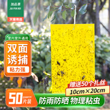 加品惠粘虫板黄板诱虫板50张10*20cm双面苍蝇贴果蝇飞蛾小飞虫诱捕