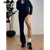 Foss Phil弯刀西装裤春秋季男士休闲高级垂坠高级感显瘦裤子K69黑色XL