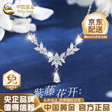 中国黄金（CHINA GOLD）足银紫藤花项链女轻奢小众高级感首饰七夕生日礼物送女友老婆妈妈 【送女友】紫藤花项链【品牌礼盒】