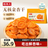 牧果人无核金杏干500g 天然金杏子杏肉无吊干杏肉厚软糯酸甜休闲零食
