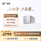 飞牛nas两盘位智能存储EVO2双盘位N150家庭网络存储OpenClaw本地部署养龙虾私有云主机手机硬盘服务器 【银灰色】16G 128G系统盘（3.5/2.5英寸硬盘通用）