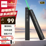 得力（deli）绿光激光笔 百米远控翻页笔演讲笔 PPT翻页笔 投影笔激光翻页笔无线演示翻页器 黑色2802G
