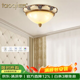 韬齐 欧式吸顶灯客厅现代简约主卧室灯美式阳台灯具 18160D-中号 直径38CM 配单色LED灯泡