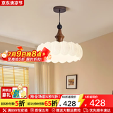 蒂凡尼亚复古风法式卧室布艺吊灯花纹中古餐厅吧台南洋实木浪漫房间主灯具 AY9899-51CM羽毛智能语音