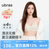ubras【虞书欣同款】夹心软支撑小胸聚拢光面无痕内衣女无钢圈文胸罩 【明星同款】燕麦奶色 M  75A/75B