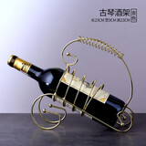 康之润（KANGZHIRUN）铁艺红酒架创意葡萄酒架 红酒架摆件时尚家饰铁艺酒瓶架展示架 古琴金色
