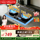万和【蓝莲花B9DS】5.2kW天然气猛火70%热效率双边定时以旧换新嵌入式家用煤气双炉具双灶台灶具燃气灶