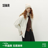 森马（Semir）森柔牛仔|牛仔外套女中长款灯芯绒翻领秋季落肩宽松103524109001
