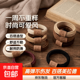 【一周不重样】时尚可爱美拉德头绳小熊高马尾弹力丸子头发圈 棕色 10根 1件套
