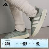 adidas ADIPUFF面包鞋一脚蹬柔软休闲舒适棉鞋男女阿迪达斯轻运动   银灰绿/灰色/沙棕（推荐选大半码）   40.5