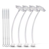 安配 安配贝亲宽口径奶瓶配件新生婴儿玻璃PPSU吸管手柄重力球通用 4条奶瓶吸管（宽口适用）