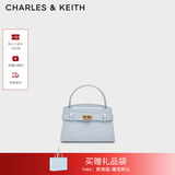 CHARLES&KEITH鳄鱼纹凯莉包手提斜挎婚包包女包生日礼物送女友CK2-50270880-1 Sea Salt Blue海盐蓝（新色） S