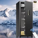 得力（deli）保险柜 家用办公智能WIFI指纹密码保险箱大型全钢防盗保管柜 150cm曜岩黑 弘雅系列AE72-ZMW