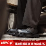 马登德比鞋男款大头鞋黑色工装鞋通勤马丁靴厚底商务增高正装休闲皮鞋 哑光黑 【男偏大一码&5cm增高/雾质感/商务休闲鞋】 40 男码