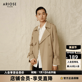 艾诺丝雅诗ARIOSEYEARS春秋新款高质感气质通勤中长款风衣女外套女10822137 奶茶棕 M